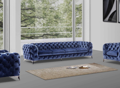 Sofa Chesterfield Couch Upholstery XXL Big Suite Textile 3+3 designer couches